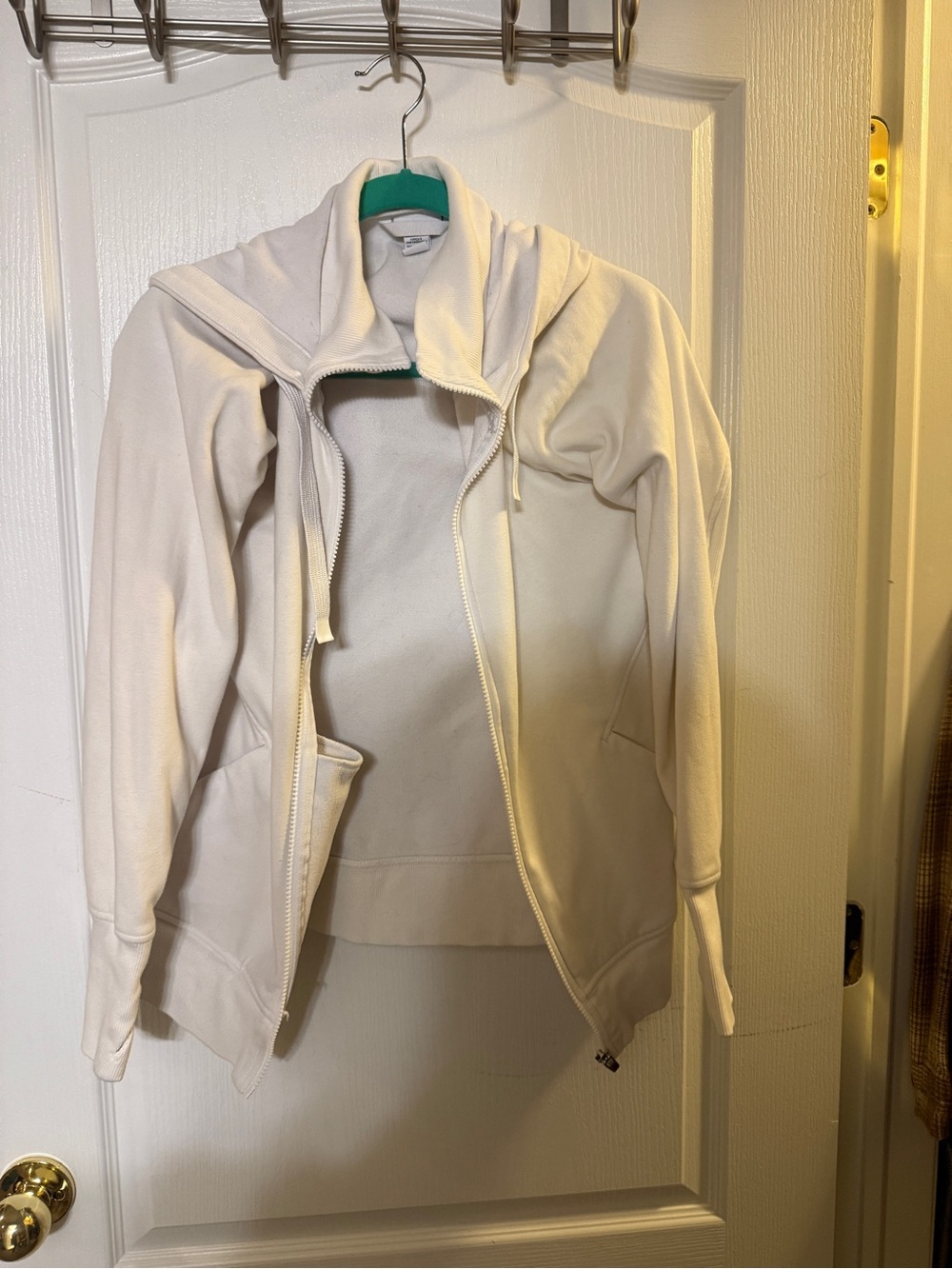 Athleta Off-White Zip Hoodie with Hood